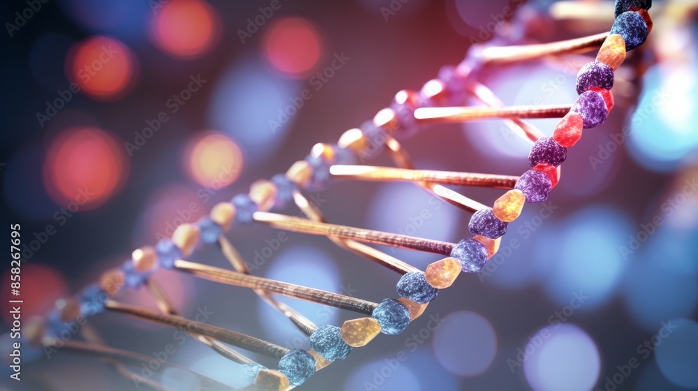 Aufkleber a personalized animation of a digital dna molecule, incorporating the viewer's own genetic informati