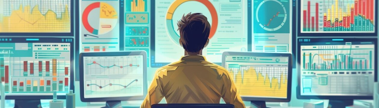 Data analyst visualizing trends