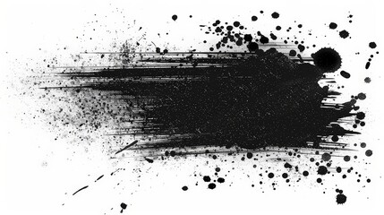Abstract black brush stroke smudge random splash of black paint masking shapes for manipulation purposes isolated object illustration with background. 