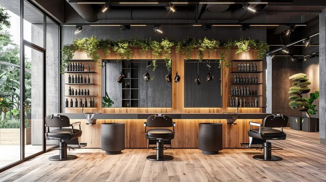 Barbershop armchair. modern hairdresser and hair salon, barber shop for men. Barbershops. 