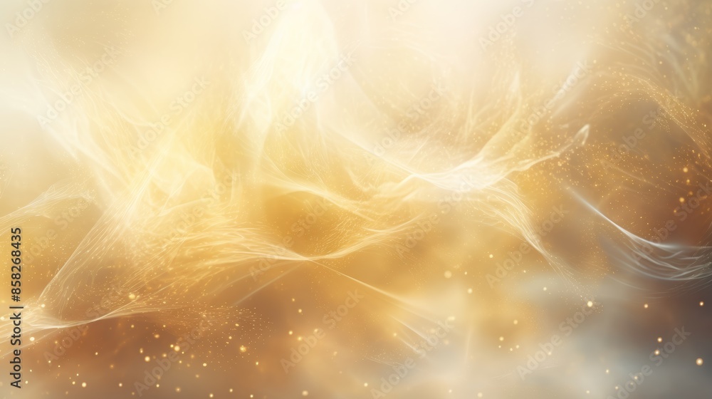 Aufkleber a stunning abstract background with sparkling gold particles intermingling with wispy smoke trails.