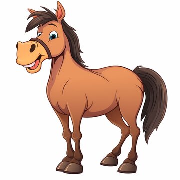 recommend clip art: 2d cartoon character clipart drawing of a horse on an isolated white background