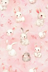 Light-Colored Background with Cartoon Animal Patterns