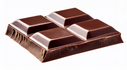 Segmented chocolate bar rests on a white surface