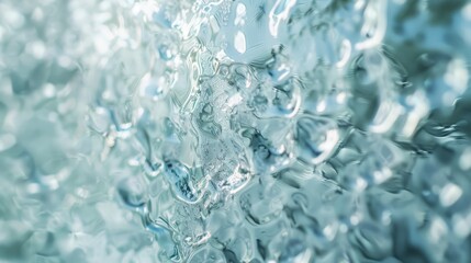 A close up of a water droplet on the surface, AI