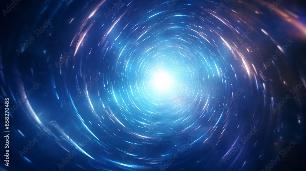 Aufkleber a wormhole, a theoretical tunnel connecting two different points in spacetime, depicted as a swirlin