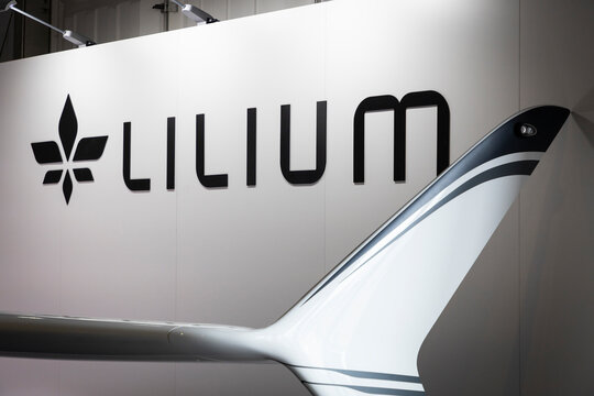 Winglet and logo of german Air Taxi developer Lilium GmbH. Technology company for electrically powered eVTOL air vehicle.