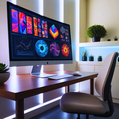 Shot of furniture and technology in an empty office during the day.