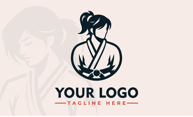 Jiu-Jitsu Woman Vector Logo Embrace the Unwavering Spirit, Martial Arts Prowess, and Beauty of Jiu-Jitsu Women with the Enchanting Jiu-Jitsu Woman Vector Logo