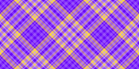 Female pattern fabric vector, fit background texture seamless. Flannel textile plaid tartan check in violet and bright colors.