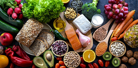 Food products representing the DASH diet