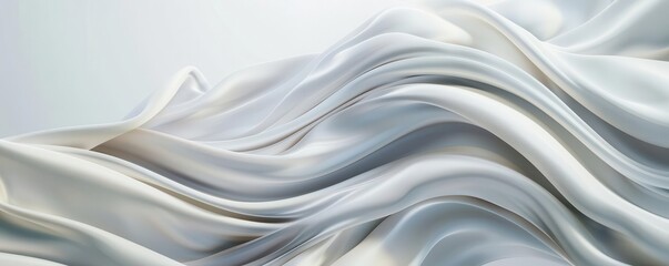 Obraz premium Abstract white fabric waves background.