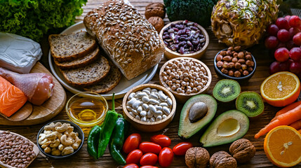 Food products representing the DASH diet