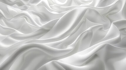 Obraz premium White satin fabric with soft, flowing folds.