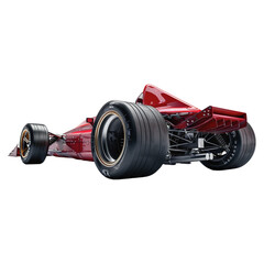 Futuristic Red Racing Car on Transparent Background
