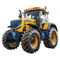 Obraz premium Yellow and Blue Tractor on Transparent Background 