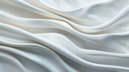 Obraz premium Smooth white fabric with elegant folds and drapes.