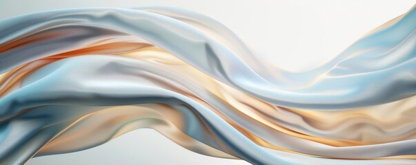 Obraz premium Abstract background with flowing iridescent fabric.