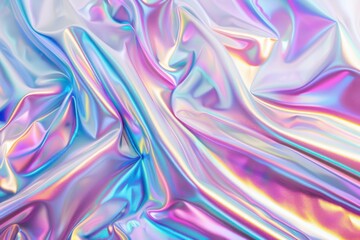 Obraz premium Abstract holographic background with vibrant colors. Stylish 2000s fashion advertisement, soft pewter shiny backdrop