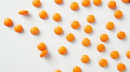 500mg Vitamin C tablets on white background with focused view