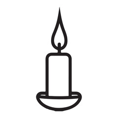 Candle single line Icon vector design outline.
