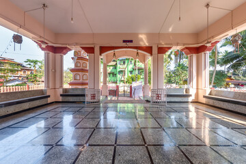  inside bright colorful hindu goddess Tulja Bhavani purush temple or ganesh god of wisdom and...