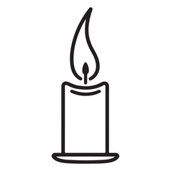 Candle single line Icon vector design outline.
