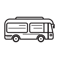 Bus single line Icon vector design outline.
