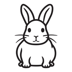 Bunny single line Icon vector design outline.