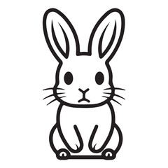 Bunny single line Icon vector design outline.
