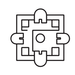 Border puzzle  single line Icon vector design outline.