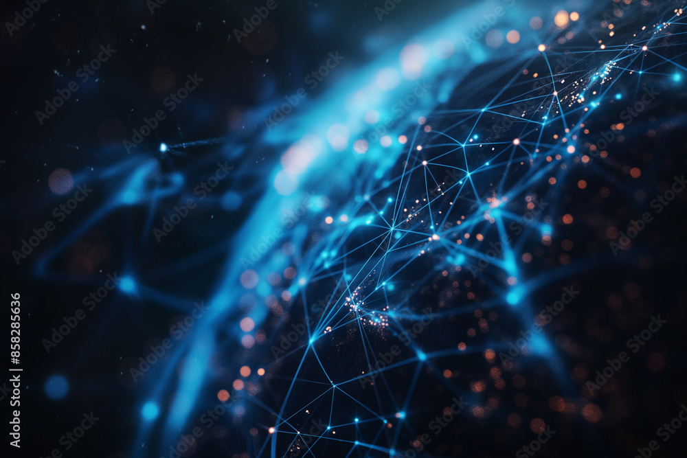 Poster point and line links around the global internet technology technical background