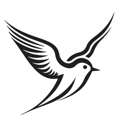 Bird single line Icon vector design outline.