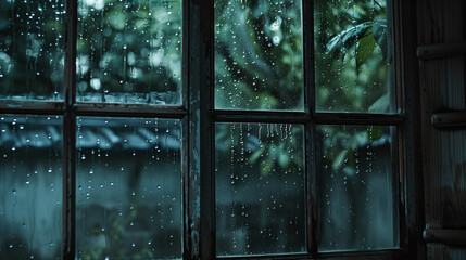 Rain on Cottage Window