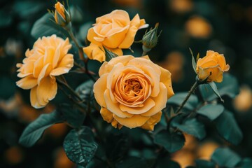 Yellow Roses: Summer Bloom of Gratitude and Joy with Soft Focus