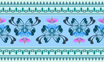 Thai seamless pattern Vector design for fabric, carpet, clothing, embroidery, wallpaper and backgrounds.