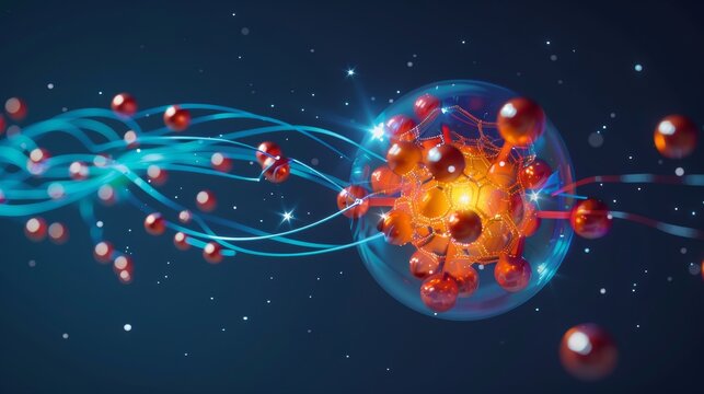 A diagram illustrating the formation of an ionic compound, with arrows indicating the transfer of electrons from a metal atom to a non-metal atom, resulting in the creation of a st