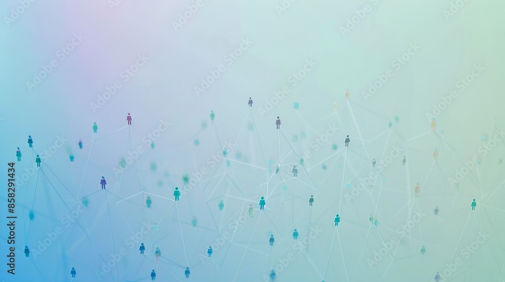 Aufkleber abstract digital network background in light pastel colors. stylized connections and dots scattered 
