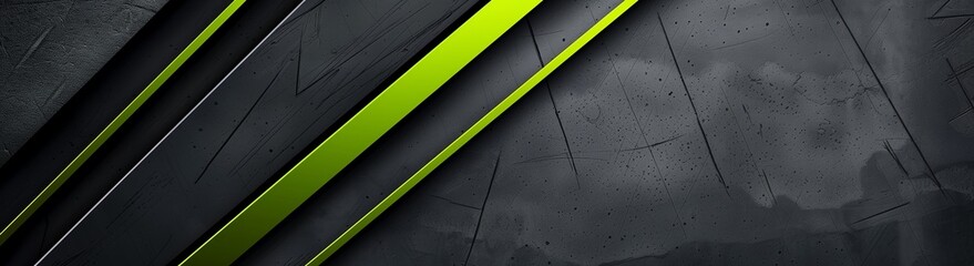 Fototapeta premium Modern abstract background featuring dark gray and lime green, perfect for high-tech branding.
