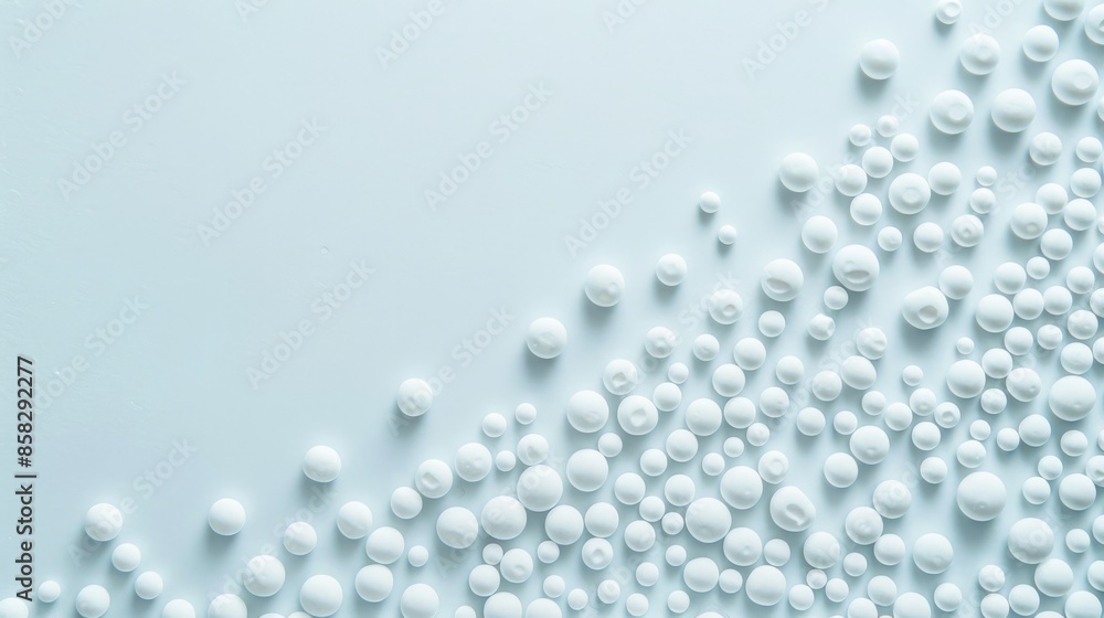Poster minimalist white beaded and frosted glass background with empty space for text