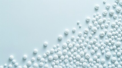 Minimalist white beaded and frosted glass background with empty space for text