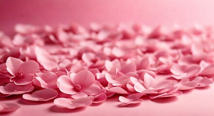 Fototapeta premium Dreamy pink petals on a pink background 