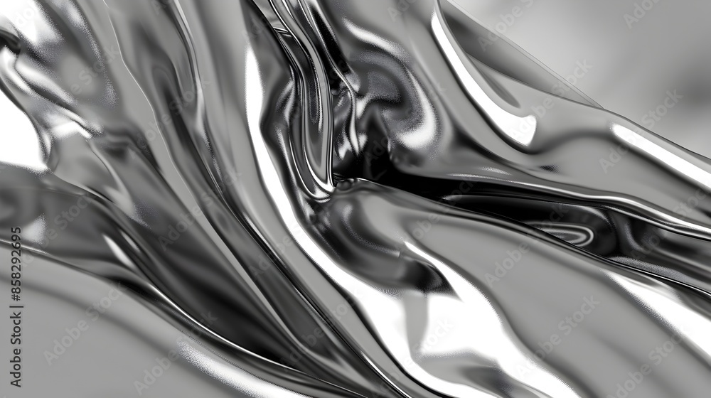 Aufkleber elegant flowing metallic swirls forming dynamic abstract pattern