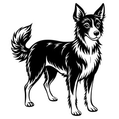 black and white dog