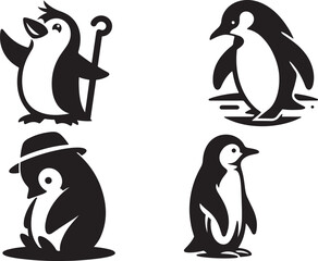 Penguin silhouette vector illustration.eps