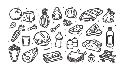 Diverse Assortment of Delectable Food and Kitchen Accessories on a Rustic Background