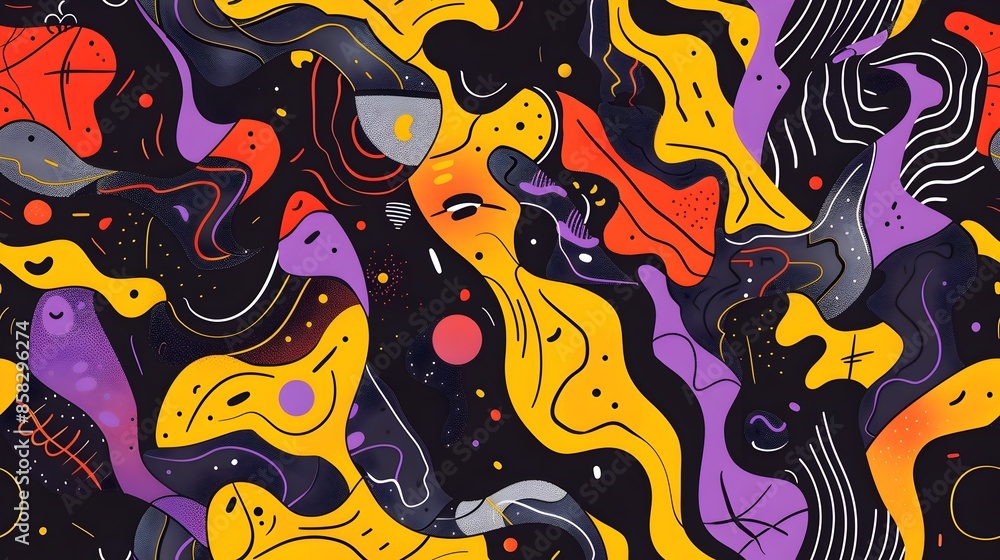 Poster mesmerizing fluid swirls of vivid colors in dynamic abstract composition