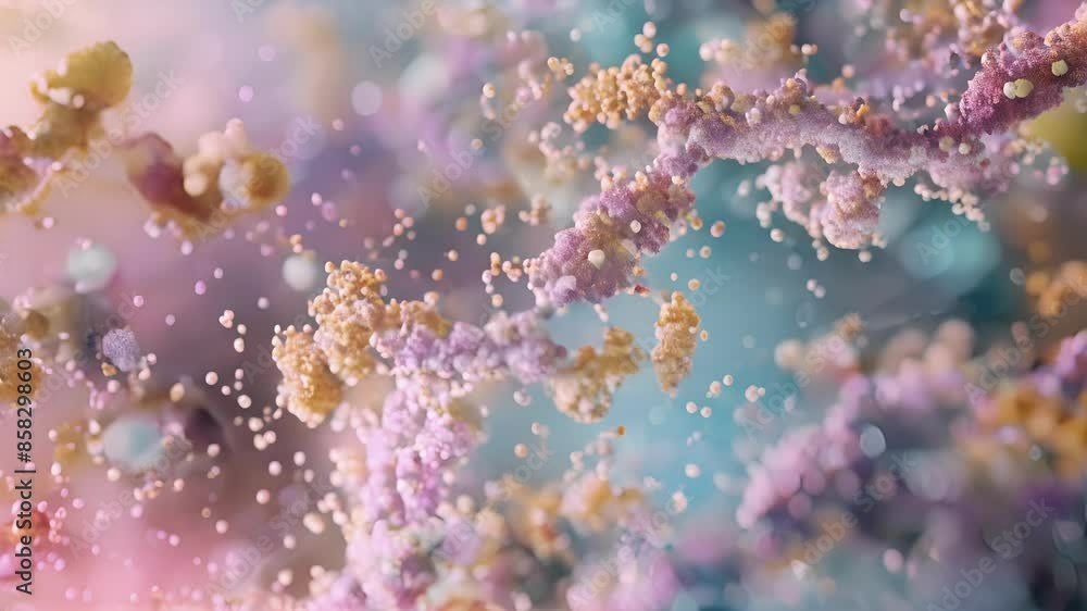 Poster microscopic view of small interfering rna molecules forming a complex with proteins involved in the 