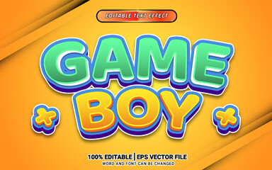 game boy 3d cartoon editable text effect