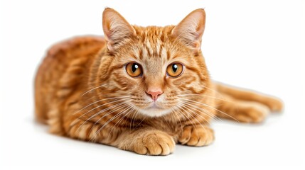 portrait of a cute cat  isolated over white background